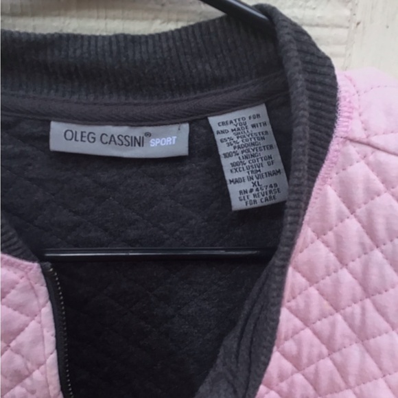 Oleg Cassini quilted jacket large - Picture 2 of 3